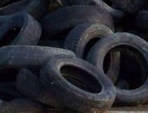 Recycling tyres to save going to landfill with rubbish