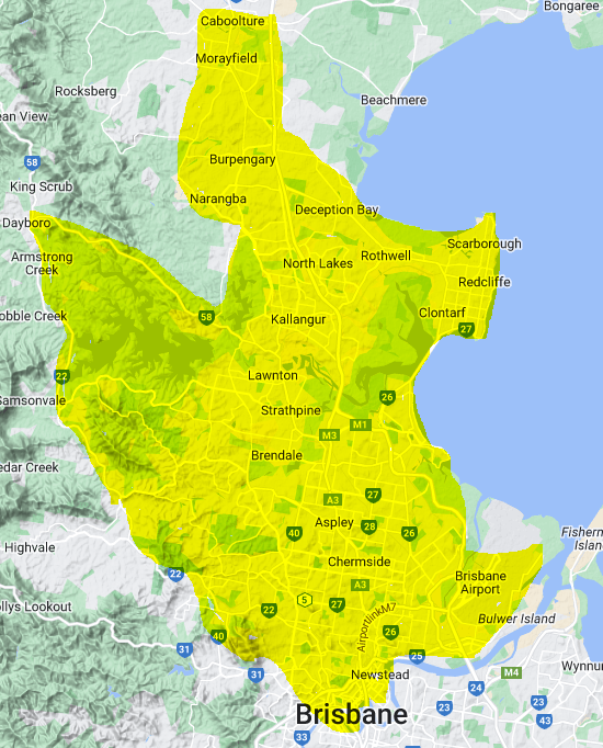 Brisbane skip bin delivery area map